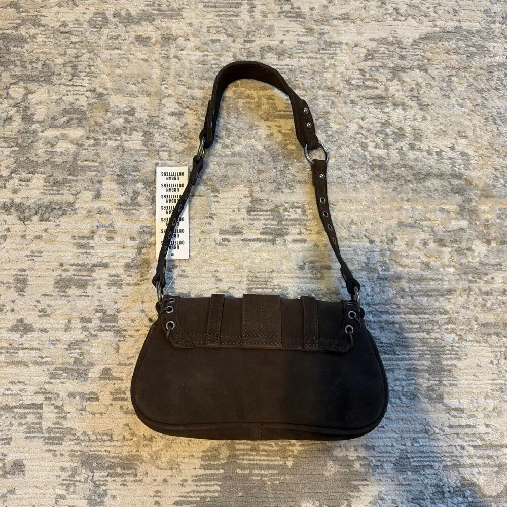 Urban Outfitter BDG Silence + Noise Jade brown Suede Rivet Shoulder Bag